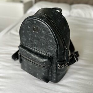 MCM Stark Logo Monogram Backpack